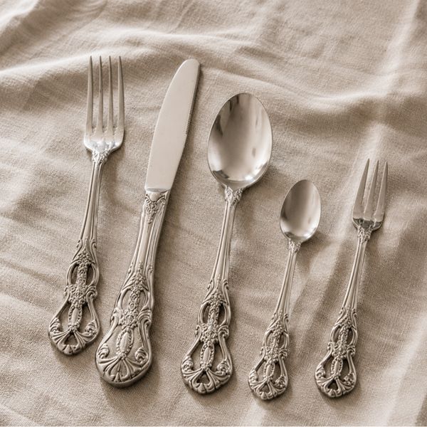 Vintage barok bestekset zilver